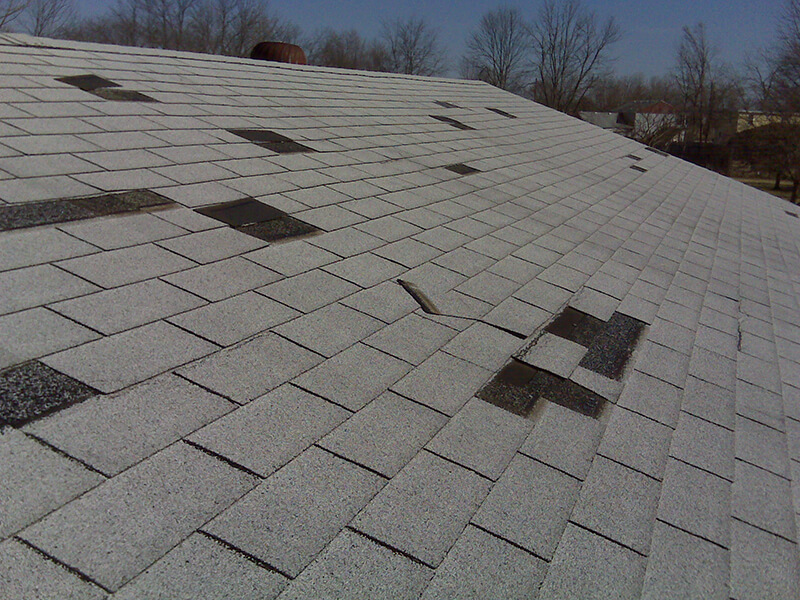 Shingles coming off after wind damage